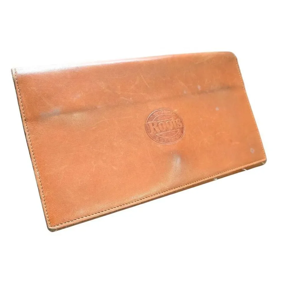 Roots Leather Large Wallet Clutch